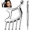 HOMTRAK Set massaggiatore per la testa in acciaio inox, pettine Gua Sha e penna per agopressione, massaggiatore per cuoio capelluto, pulsante per il punto trigger per Head Spa, massaggio per capelli