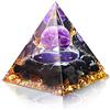 Byffoer Piramide di ametista, pietra curativa, piramide naturale, cristalli di meditazione, piramide di cristallo, piramide chakra, piramide di cristallo, piramide per yoga, ufficio, decorazione