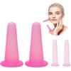 YueJieSelected 4 Pezzi Coppette Massaggio,Coppetta Anticellulite Coppettazione Massaggio Massaggio Viso Coppette Per Coppettazione Coppette Silicone Per Massaggio,Coppette Visocoppette Anticellulite,Viso Cupping
