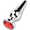 Roluck Plug anale con Stoss in metallo plug anale Juwel dilatatore conico Roluck (rosso, M)