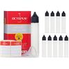 Octopus 10 Plastikflaschen 30 ml länglich aus LDPE, G18, Tropfeinsatz, Deckel schwarz, 1 Mini-Trichter