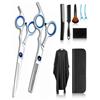 Generic Kit di forbici professionali per tagliare i capelli, in acciaio inox, 16,5 cm, forbici da parrucchiere affilate per tagli di precisione, set di forbici testurizzanti per sfoltire e testurizzare