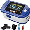 Pulox Pulsossimetro Pulox PO-200 Set - Saturimetro da dito professionale con custodia, borsa, batterie e cordino - Misurazione di SpO2, polso e PI sul dito