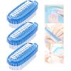 Generic Spazzola per unghie per la pulizia delle unghie delle mani e delle mani, spazzola a due lati, setole morbide e rigide, scrubber per unghie e dita dei piedi (blu, 3 pezzi)