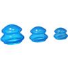 predolo Set di coppette in silicone per coppettazione sottovuoto professionale da 3 pezzi, per massaggiare il viso, Blu