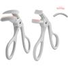 HSAJS 2 Pezzi Piegatore Ciglia Professionale Ergonomico Ricurvo Angolo Ampio Precisione Strumento Makeup Silicone Cuscinetto Sostitutivo