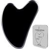 YANKUIRUI Gua Sha - Strumenti per il viso, in giada, per massaggi e agopunture, in metallo, per corpo, viso, collo e occhi, regalo per la cura della pelle da donna (nero)