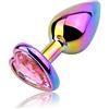 Roluck Plug Anali in Metallo Plug Anale Set Di Trainer Anale Lusso Colorato Cuore Forma Gioiello Anale Giocattoli Del Sesso per Le Donne Uomini Coppie (Rosa, S)