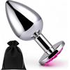 Future of your pleasure Sensual Divaricatore analesex toy 7,2 cm x 2,7 cm con diamante anale rosa - Elegante butt plug in acciaio inox per principianti e coppie FOPS A20-1