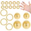 NYTGAH Set Skills Borderline con 4 sfere a forma di riccio con diametro di 32 mm e 47 mm, nonché 10 anelli per agopressione e 4 braccialetti per agopressione per il massaggio di schiena, gambe e mani (oro)