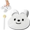 Generic Massage Rabbit Bath Floor Mat, Foot Scrubber in Shower with 43 Non-Slip Suction Cups, Rabbit-Shaped Silicone Foot Brush for Men and Women (White)