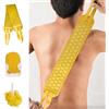 Generic Set da bagno esfoliante da 3 pezzi, con fascia per la schiena e guanto da doccia e spugna di luffa, per una pulizia profonda del corpo e un'esfoliazione completa del corpo (giallo)