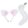 TiaoBug Plug Anale per Donne Tail Plug di Acciaio Inossidabile Toys Giocattoli Erotismo 2 Pcs Fascia Copricapo Orecchie di Gatto Coda di Volpe di Pelliccia Cosplay