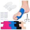 LOFTBIXA Kit 30 Pz Correttore Alluce Valgo con Nastro Kinesiologico 4 Colori, 10 Salviette Alcol & Forbici - Set Protezione Alluce Professionale con 2 Divaricatore dita piedi in Silicone e Separatore dita