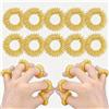 Generic 10 mini massaggiatori a molla per le dita, per rilassamento rapido delle mani, in metallo, per casa e ufficio, strumento di decompressione (oro, 2,5 cm)