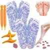 EHOTER Set di calzini per riflessologia con strumento di massaggio Calzini per agopunti Set di calzini per agopressione Riflessologia Calzini per massaggio ai piedi 2024 Nuovi calzini per riflessologia con
