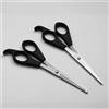 Generic Set di 1 o 2 forbici per denti in acciaio inox per salone di bellezza, sfoltire, frangia, forbici per capelli, set di strumenti per lo styling (set da 2 pezzi, nero)