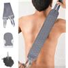 Generic Set da bagno esfoliante da 3 pezzi, con fascia per la schiena e guanto da doccia e spugna di luffa per una pulizia profonda del corpo e un'esfoliazione completa del corpo (grigio)