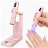 XIAIMIN Mini lampada UV per unghie in gel lampada UV 3W per unghie con base | Mini lampada UV LED 3W senza fili, asciuga unghie efficace e veloce professionale con USB ricaricabile portatile