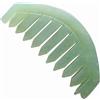 Cawhui 1Pc Verde Natura Pietra di Giada Massaggio Pettine Tradizionale Giada Naturale Massaggiatore Agopuntura Terapia Testa Trattamento Punto Trigger Sulla Testa Gua Sha Board Massaggiatori del cuoio