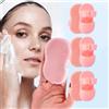 Generic 3 pennelli da donna in morbido silicone per pulizia profonda del viso, rimozione di punti neri e acne, spazzole manuali per la pulizia del viso, 8,5 x 5 x 2,5 cm, rosa