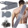 Generic Set di 3 spugne esfolianti per la schiena per la doccia, include un panno per la schiena su entrambi i lati con manici, guanto esfoliante e palla da bagno, pulizia profonda del corpo per uomini e