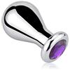 SXOVO Metallo Plug Anale Plug Analesex Toy con Diamante Viola Dilatatore Anale a Bulbo Sesso Anale Butt Plug Sex Toys Uomo Donna Coppie (L)