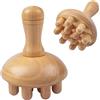 Generic Massaggiatore manuale in legno a forma di fungo, strumento per massaggi per terapia del legno, anti-cellulite, maderoterapia, drenaggio linfatico, sollievo dalla tensione muscolare, per uso completo