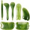 ROSPRETTY Gua Sha, Gua Sha Viso, Tavola Gua Sha 7pcs, Strumento per massaggio Raschiante, Trattamento Naturale del Viso Guasha, Set di Strumenti per Massaggio, per collo viso braccia corpo gambe schiena