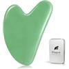 Flagest Gua Sha Viso Jade Massaggiatore, Pietra di Guasha Jade Pura | Effetto Rinfrescante Naturale, Forma di Cuore, Scolpisce la Mascella, per Viso, Collo e Corpo, Regalo per la Cura Quotidiana