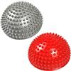 Qiwenr 2 Palla di Riccio, Palla da Massaggio Chiodata, Palla da Massaggio Hedgehog Ball per e Adulti per Promuovere la Coordinazione e L'equilibrio Nell'allenamento Fisico (Rosso + Argento)