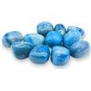 TENET - 5 PEZZI pietra naturale burattata levigata per cristalloterapia, reiki e meditazione - 18-25 mm (QUARZO AZZURRO - AVVENTURINA BLU)