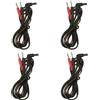 Xevtrak Set di 4 cavi di ricambio da 1 a 2 per dispositivi di massaggio, connettore pin da 2 mm, compatibile con elettrostimolatori, cavo elettrodo 1,2 m per apparecchiature di massaggio sportive, filo di