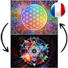 Majestic's Fiore della vita per ricaricare le pietre (Recto) e Cube de Metettron (Verso) - Formato A4 - 1 tavola unica plastificata e stampata in Francia, creata da un artista francese