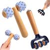 Foonary Set di rulli massaggianti con manico - 1 rullo massaggiante a tre ruote a forma di T e 1 rullo massaggiante a due ruote, palla riccio integrata, strumento auto-massaggio per gambe, schiena, braccia