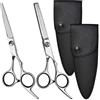 Generic Set di forbici professionali per capelli da 15,2 cm, forbici per sfoltire e forbici per barbiere per parrucchieri testurizzanti in acciaio inossidabile per taglio e toelettatura