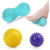 URAQT Set di 3 sfere per massaggi con punte rigide, per massaggio professionale, per terapia fisica, per il rilascio miofasciale, per massaggio profondo dei tessuti trigger point, recupero della