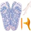 KUMSODE Calzini per Riflessologia del Piede, Calzini Massaggianti, Calzini per Massaggio a Punti di Pressione, Acupressure Reflexology Foot Massage Socks with Massage Tools (Donna 35-39)