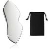 BUTBU Strumento Per Massaggi In Acciaio, Inossidabile Raschietto Per Fascia Con Borsa Portaoggetti, Massaggiatore Viso Gua Sha Metallo, Per Viso Collo Spalle Braccia Gambe