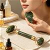 Generic Kit per il viso con rullo di giada e gua sha, 2 pezzi, set massaggiatore in pietra di giada per anti-invecchiamento, riduzione delle rughe e cura della pelle, strumento di bellezza perfetto per viso