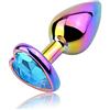 Roluck Plug Anali in Metallo Plug Anale Set Di Trainer Anale Lusso Colorato Cuore Forma Gioiello Anale Giocattoli Del Sesso per Le Donne Uomini Coppie (Azzurro, S)