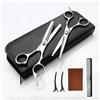 Generic Set di forbici da taglio per capelli, forbici professionali per tagliare i capelli, forbici per sfoltire i capelli, kit con pettine e custodia, per uomini, donne, uso domestico