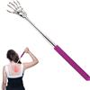 Generic Grattaschiena telescopico, allungabile, in acciaio inox, forma di mano, strumento per massaggi, portatile, da viaggio, per uomini e donne