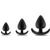 QIJIHE Plug anale con maniglia a T, per uomini e donne, misura piccola a estremo XXL, 5 misure, nero, in silicone, per principianti (S+M+L)