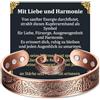 MagEnergy Bracciale e anello in rame, 99,99% puro rame, braccialetto magnetico con 6 magneti (3800 Gauss), gioiello sanitario regolabile come regalo