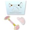 TENET Rullo Facciale & Gua Sha VERA PIETRA DORATO - Antirughe, Tonificante e Rassodante per la Pelle | Strumenti di Massaggio per Ringiovanimento e Relax (SET QUARZO ROSA)