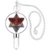 Jet International Chakra Star Spinning Merkaba Pendolo Geometria sacra Platonico Solido Guarigione Pietra preziosa autentica Punto di cristallo Chakra spirituale metafisico Equilibratura Regalo divi