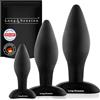 Long.Session Set di plug anali in silicone delicato sulla pelle, per donne e uomini, in tre misure, Ø 2,8 cm, Ø 4,0 cm, Ø 4,5 cm, set plug anale per principianti e professionisti, giocattolo anale come dilatatore