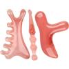 MENUY 3 pezzi Gua Sha Stein, Guasha Set in cera d'api naturale, pietra Gua Sha per occhi, mascella, cura della testa, terapia dei punti trigger per donne e uomini (rosa)
