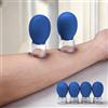 Generic 4 mini coppette facciali manuali per massaggi meridiani, sollevamento viso, gua sha, coppettazione sottovuoto per dragaggio e raschiatura dei meridiani (blu, 4 pezzi)